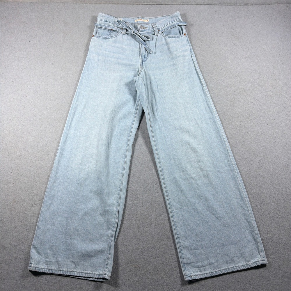 Levis Premium XL Straight Jeans Women 25 Super Wide Leg Light Wash Denim Baggy